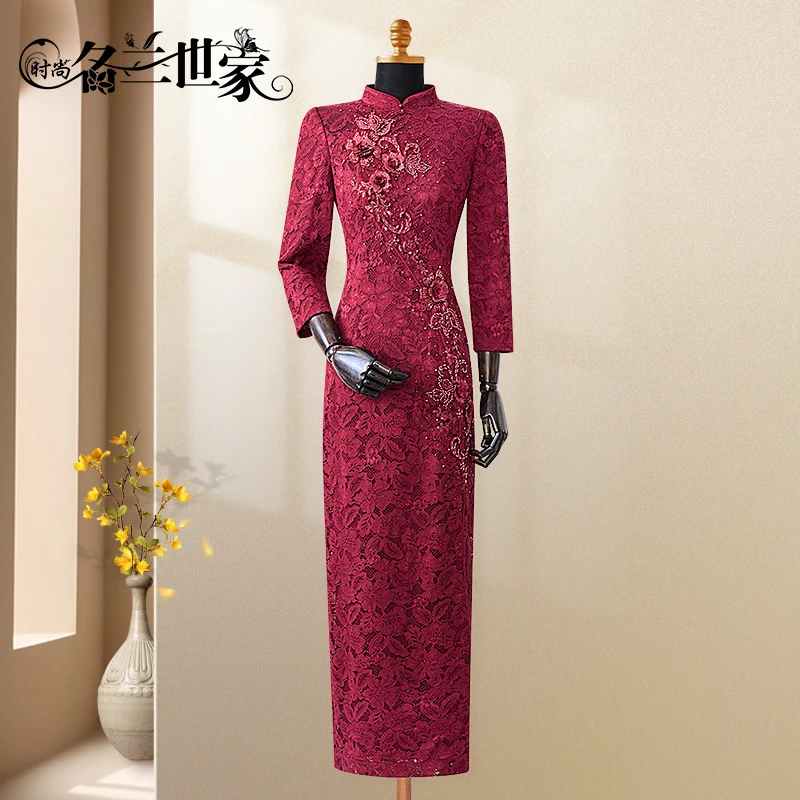 『倾城』名兰世家新中式改良旗袍喜婆婆喜妈妈洋气婚宴装WQP09B0262