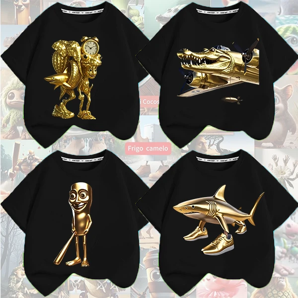 黄金版山海经2025年款衣服儿童纯棉短袖T桖潮牌童装宝宝打底周边