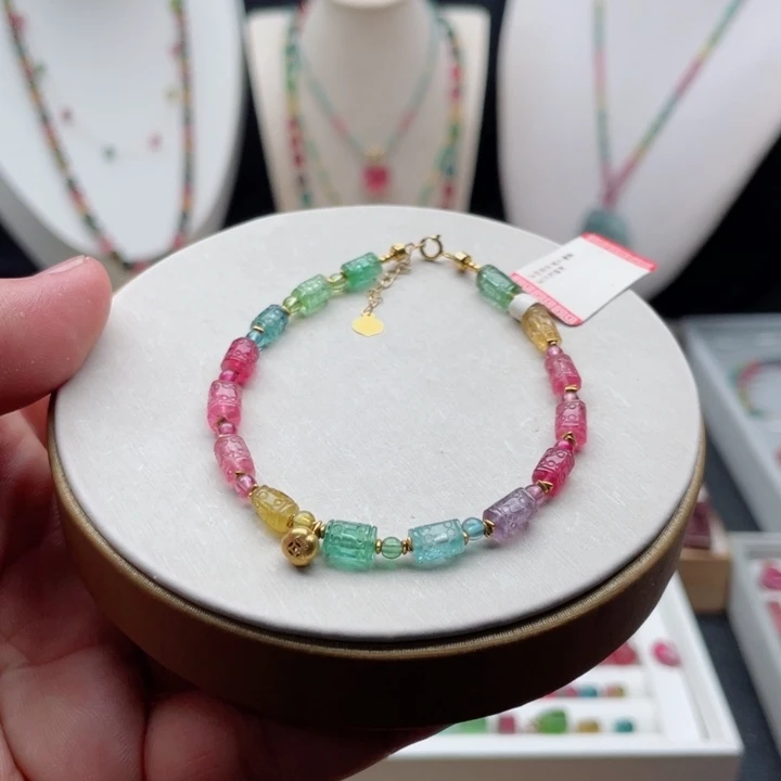 18K金镶嵌手链碧玺碧玺手链