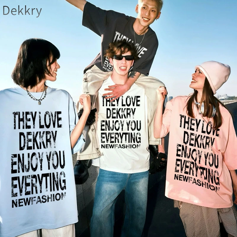 Dekkry纯色ins上衣春季情侣白色潮流日常T恤短袖休闲夏季