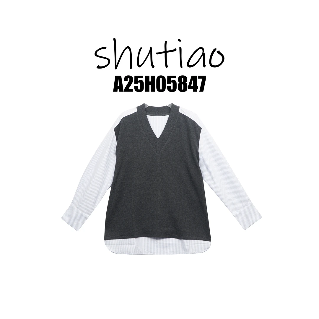 【SHUTIAO】2025秋冬：新款小众设计款T恤A25H05847