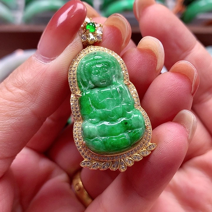 翡翠银S925镶嵌颈饰翡翠