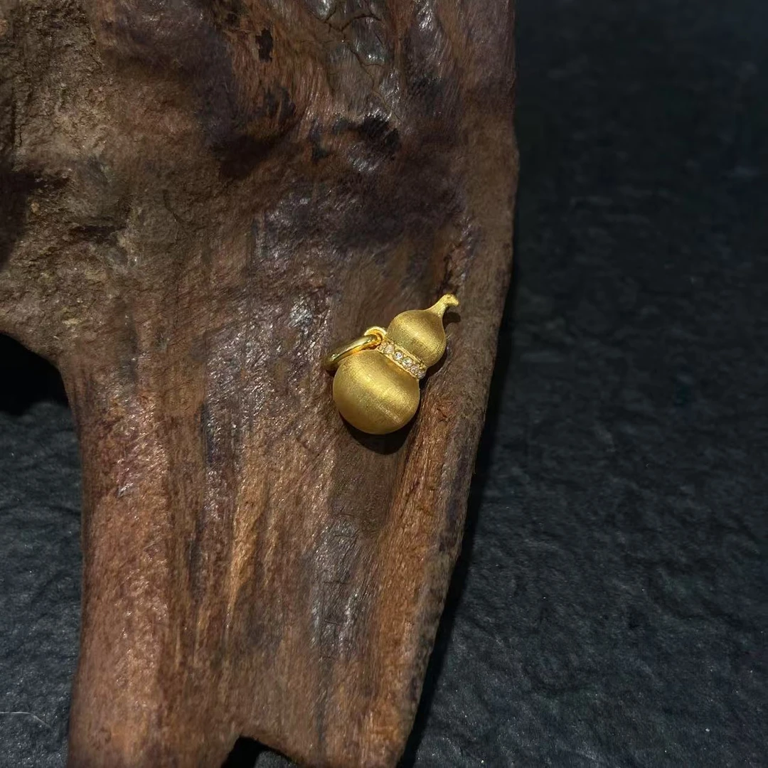 【山玥珠宝】18K金拉丝轻奢工艺金葫芦挂件吊坠