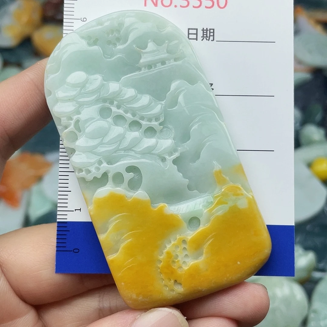 未镶嵌挂件翡翠3550