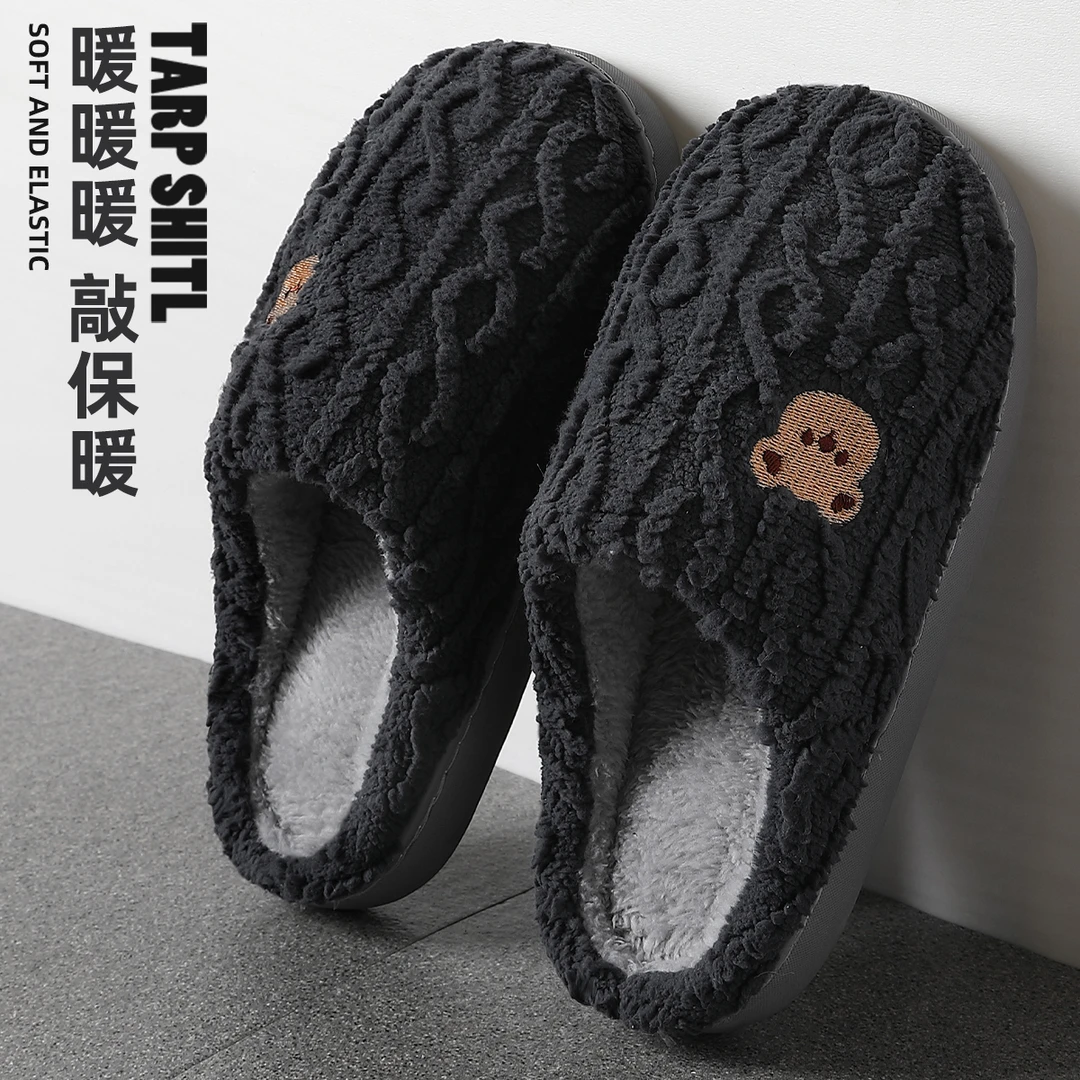 男士棉拖鞋男款秋冬季2025新款室内家用防滑不臭脚加绒毛毛棉拖鞋