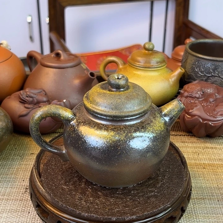 紫砂茶壶底槽清柴烧200cc