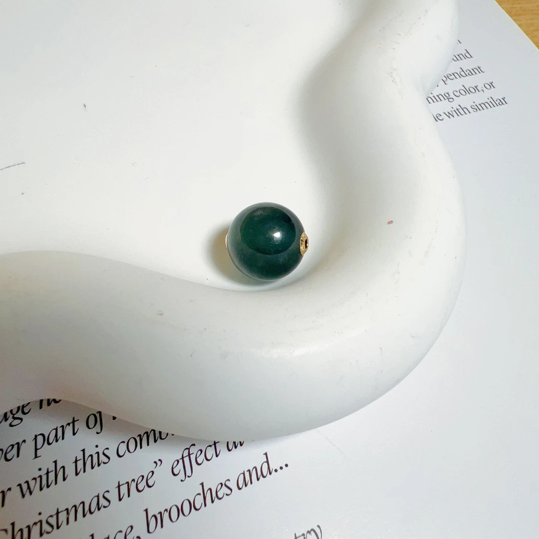 18k金10mm天然蓝水翡翠路路通吊坠多样性发一