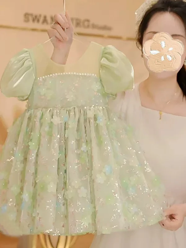 453哈哈家 女童夏季高品质洋气甜美超仙蓬蓬裙儿童连衣裙公主裙