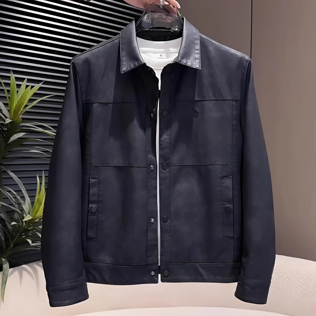 秋季新款皮夹克男士潮流百搭时尚翻领软皮皮衣韩版时尚机车服外套