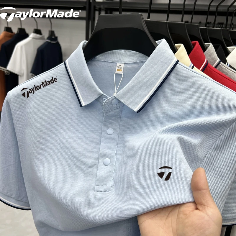 Taylormade泰勒梅男士夏季新款纯棉休闲POLO衫短袖透气翻领短T恤