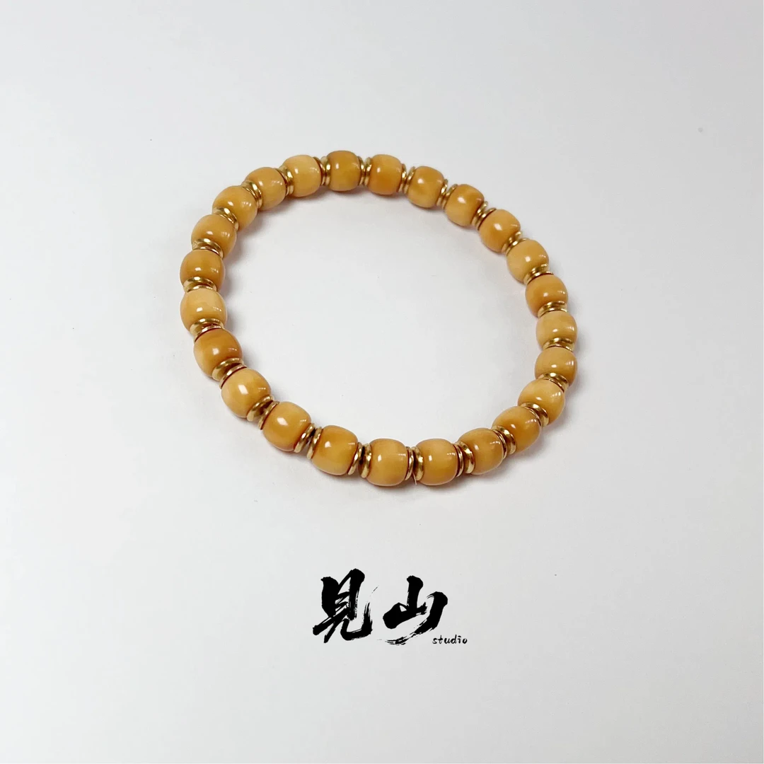 【見山】精品墟藏系列·龙脊菩提老型金盾复古女款日常百搭手串-专a7