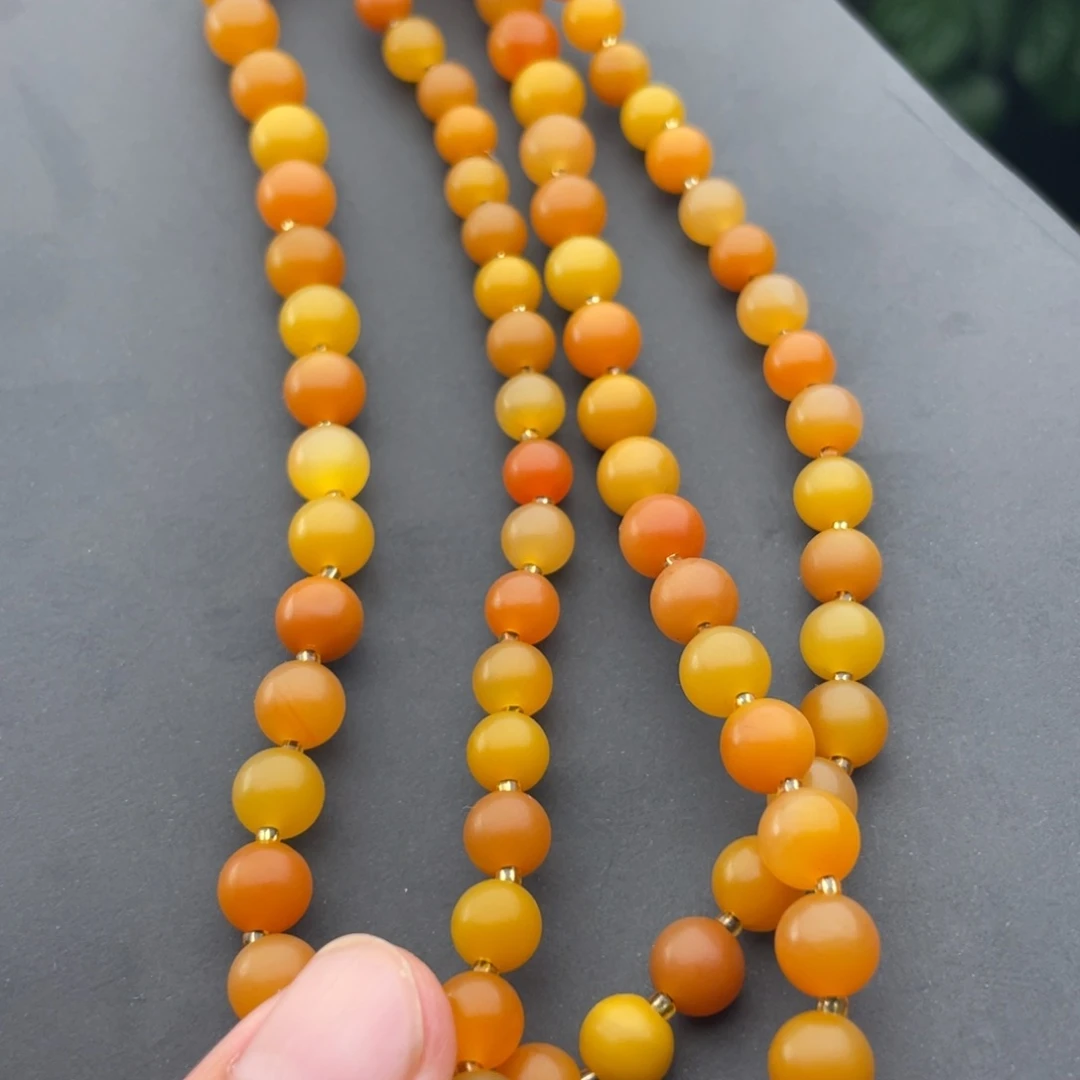 小***哥石英岩玉未镶嵌黄蜡石链子