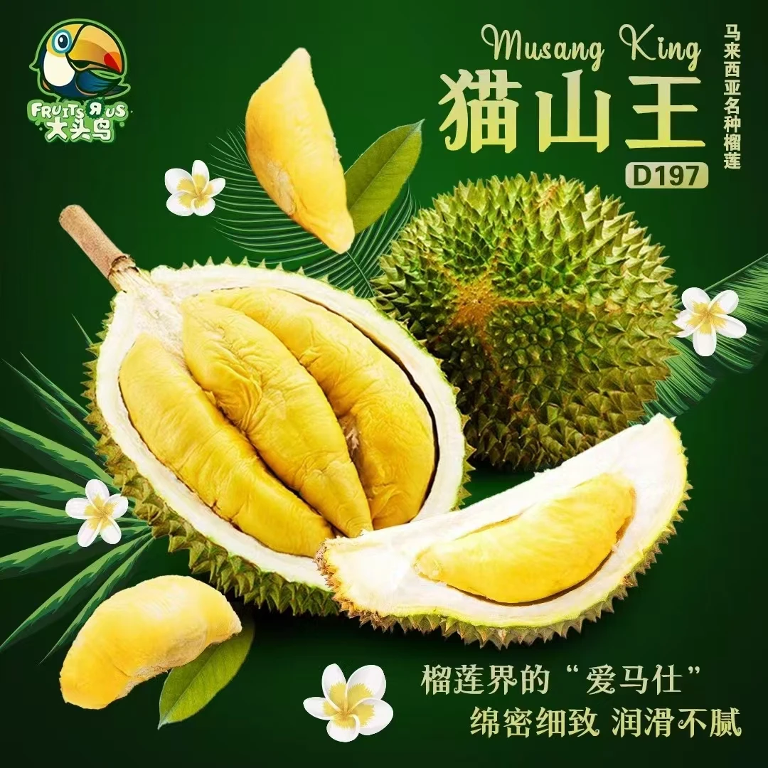 【一物一拍组合】马来西亚D197猫山王D200黑刺液氮冷冻榴莲顺丰包邮
