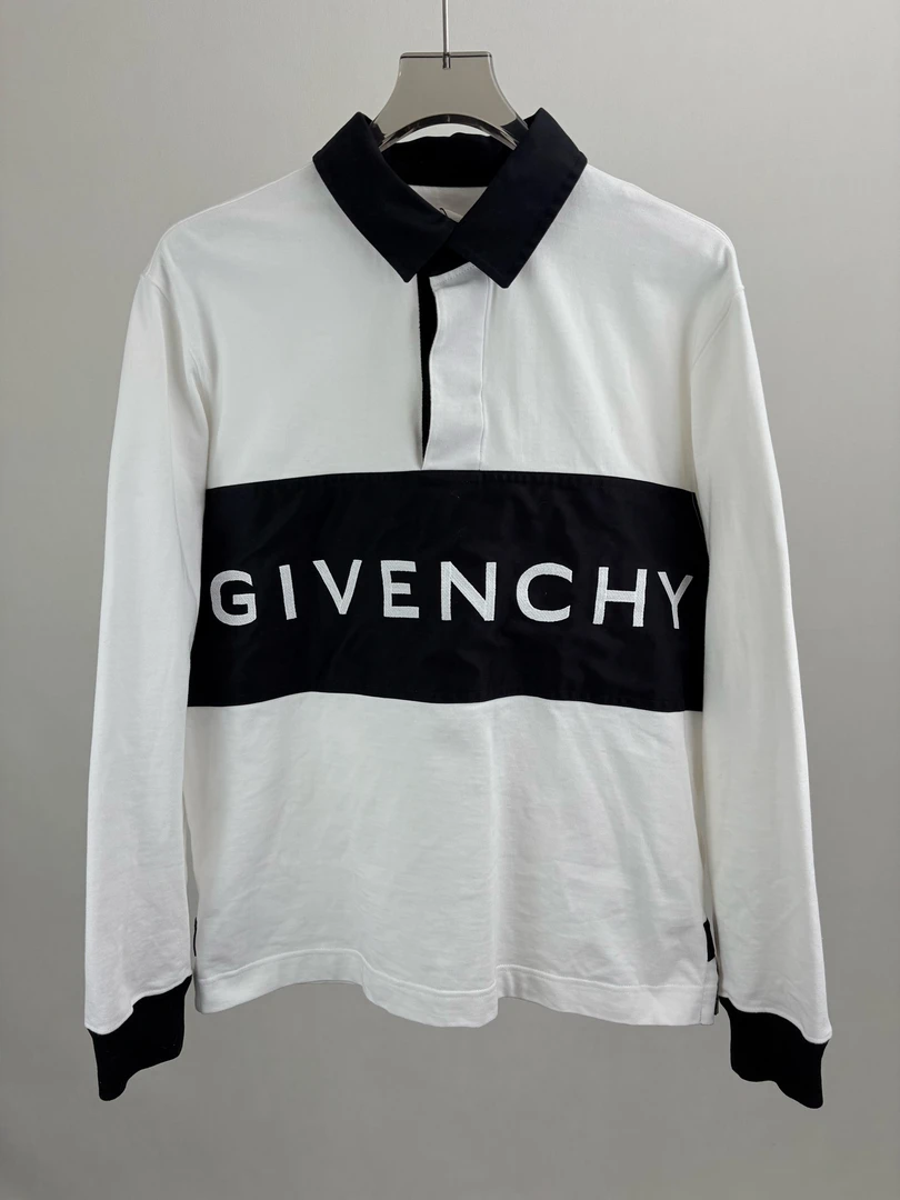 99新 Givenchy/纪梵希 纪梵希字母LOGO长袖POLO L码 15519