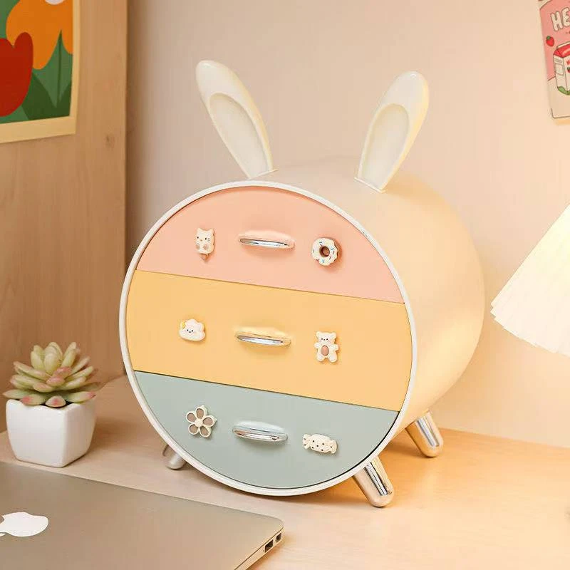 置物架整理箱桌面收纳盒防尘少女风少女心收纳卡通