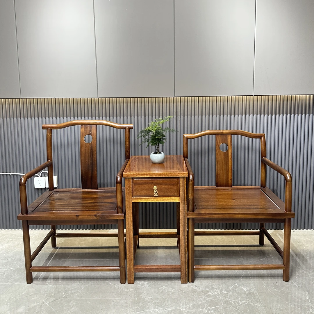 新中式南美胡桃木全实木梧栖主椅客椅家用办公茶椅书椅简约古典