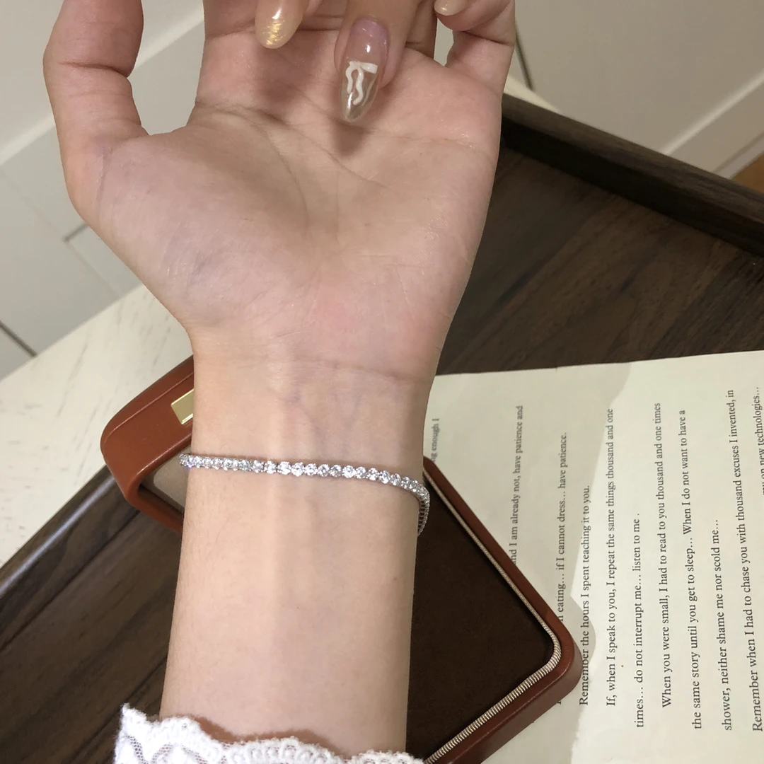 925银合成锆石手链 满天星超闪手链甜美风时尚精致简约女通用