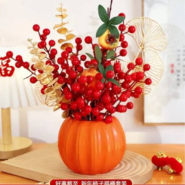 新年春节装饰乔迁之喜装饰用品 柿柿如意摆件家居饰品搬家场景 布置 好事将至款好事将至【发财果摆件】