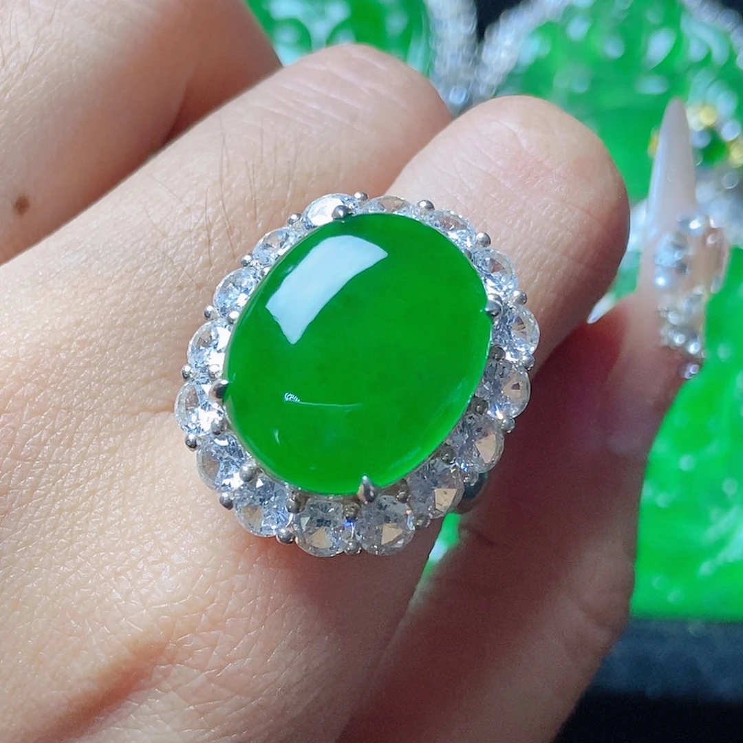 颈饰银S925镶嵌翡翠