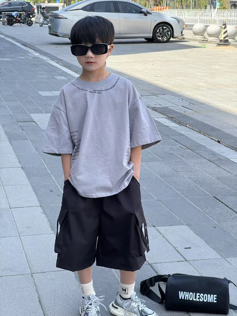 儿童T恤纯棉宽松百搭时尚洋气运动休闲帅气韩版薄款夏季86030