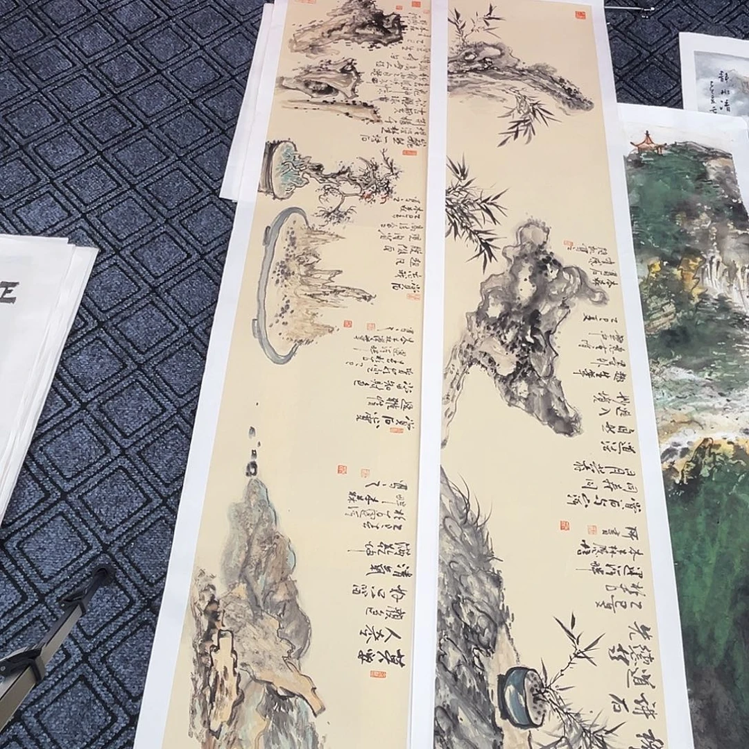 宫***哥国画杜宝民老师六尺对开冯