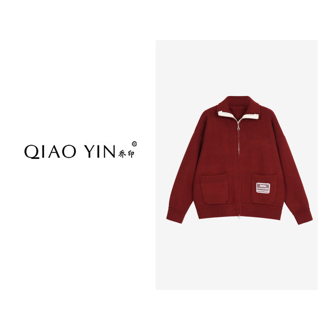 QIAO YIN“开衫”运动短款时尚休闲宽松秋冬QY26289