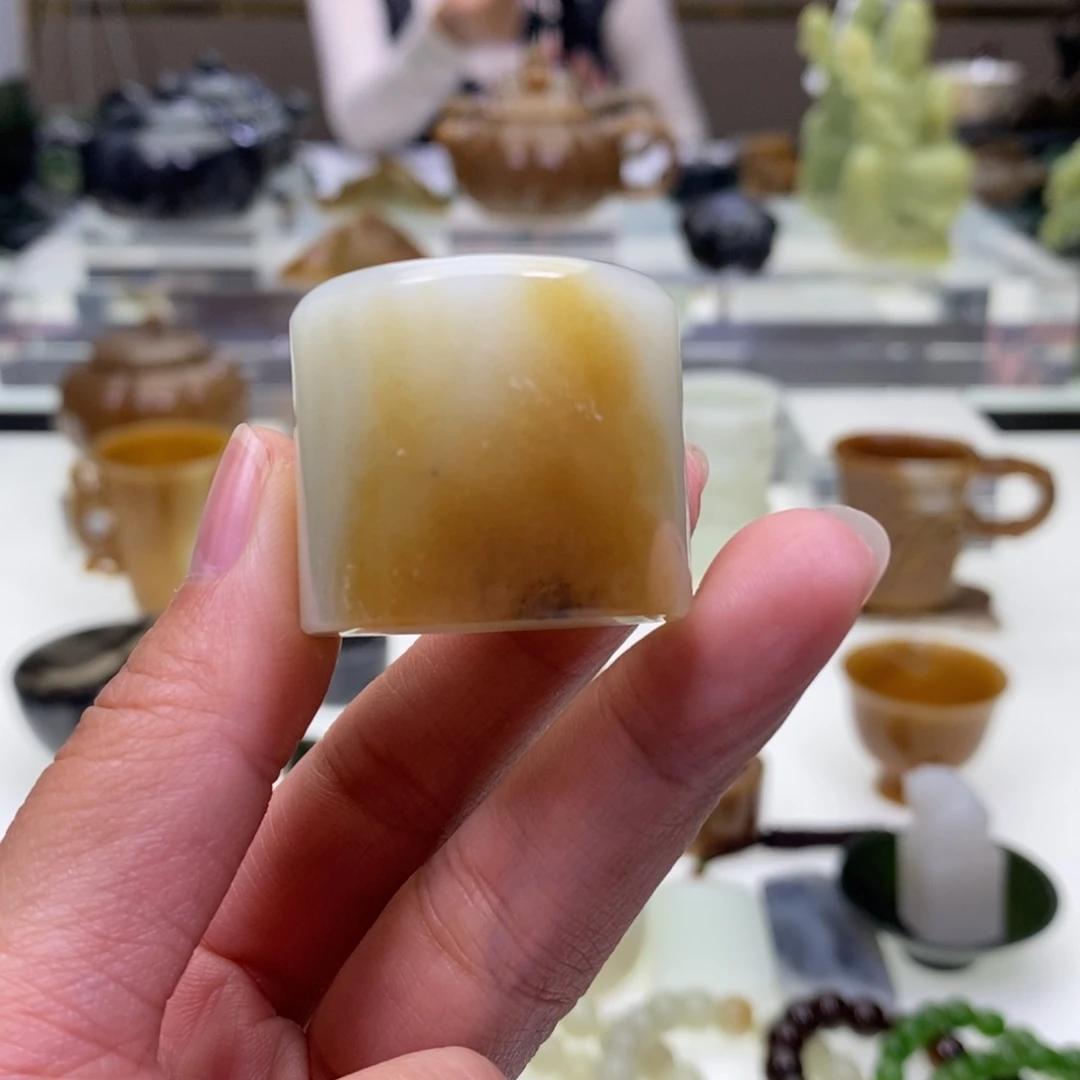 和田玉扳指未镶嵌雲*