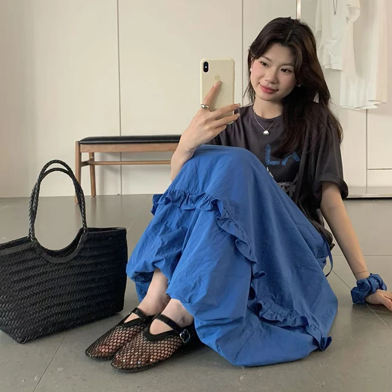 孕妇装2025夏季新款宽松休闲短袖上衣百搭洋气显瘦花苞半身裙套装