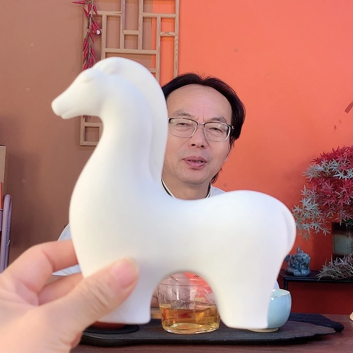 素烧白马摆件8528588588555