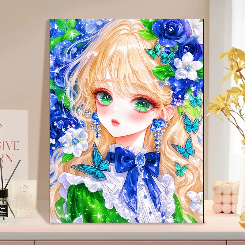 青黎女孩2025新款十字绣大格满绣67色60*80cm【裸包无针】