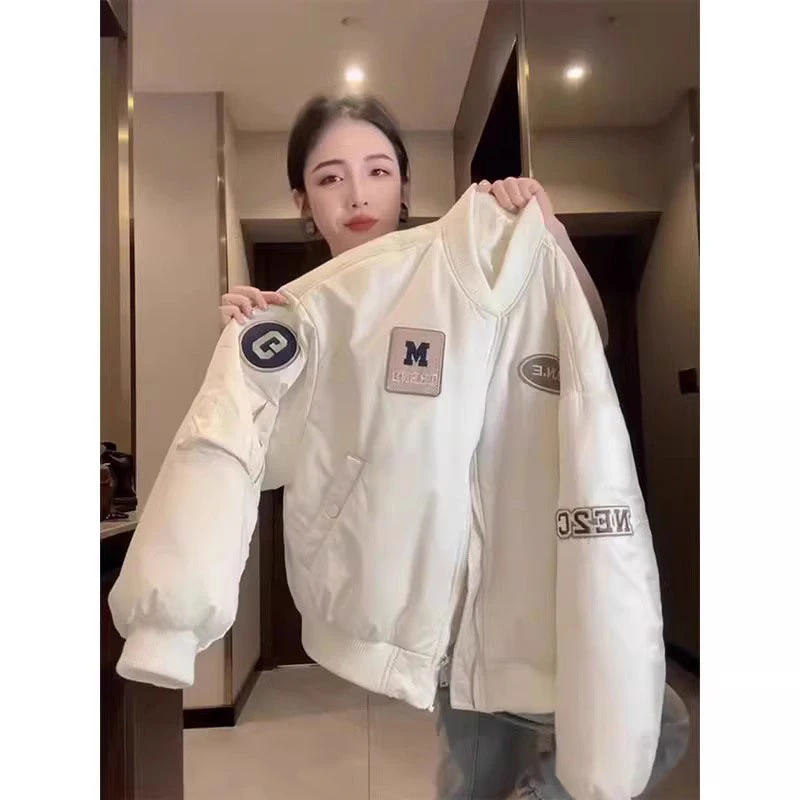 2025年春季新款小个子刺绣棒球服夹克女短款休闲时尚美式运动外套