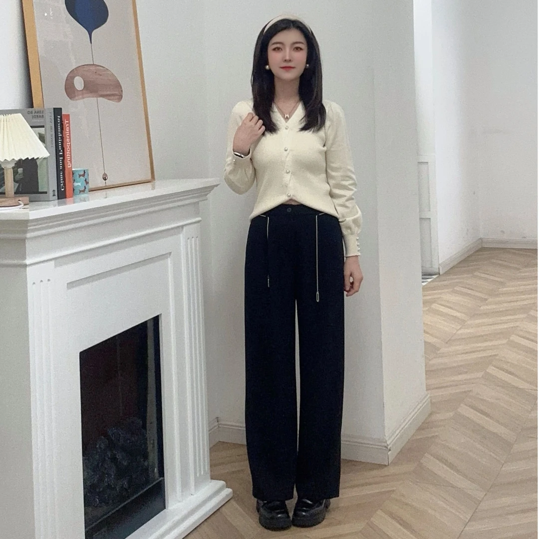 IEF/爱依服爱依服2024秋季垂感休闲裤女直筒显瘦西装直筒裤时尚