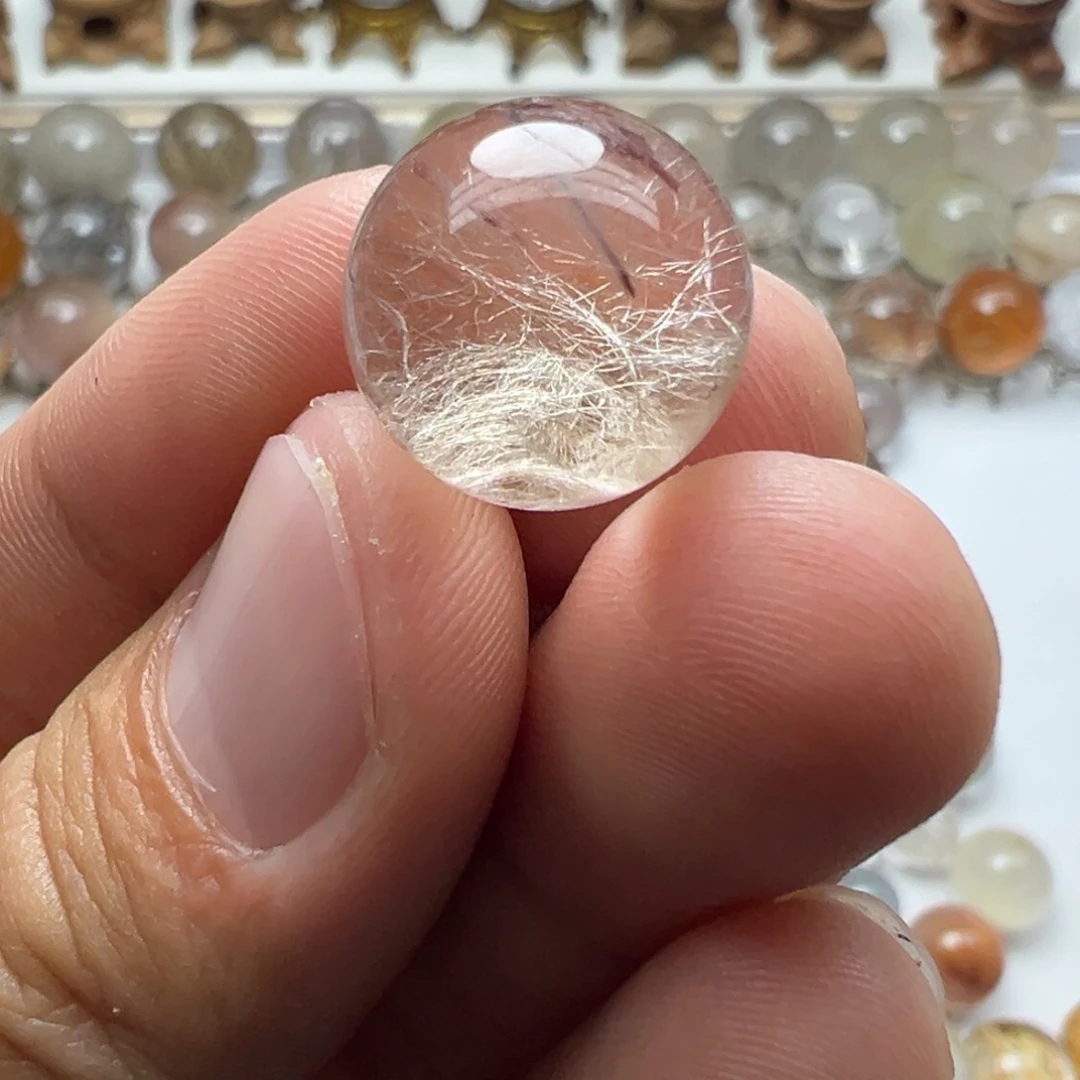 未镶嵌水晶珠宝半成品兔毛球