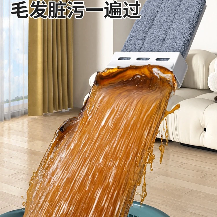 免手洗平板拖把家用干湿两用35cm加厚杆懒人一拖净平板拖布