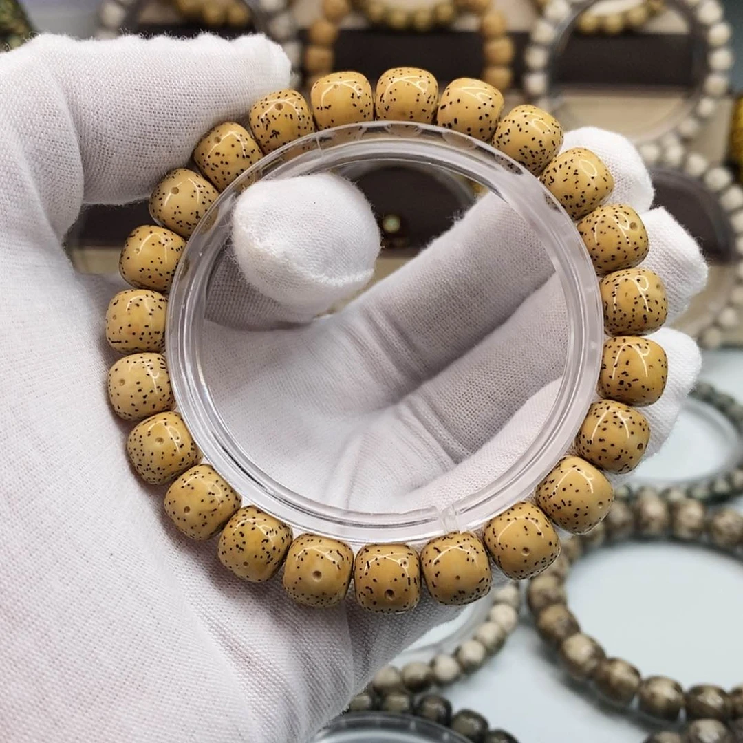 【闪购商品】星月菩提手串一物一图原生态同枝古瓷白月朗星稀