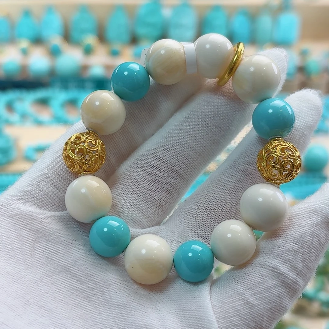 绿松石18K金镶嵌珠宝奇石