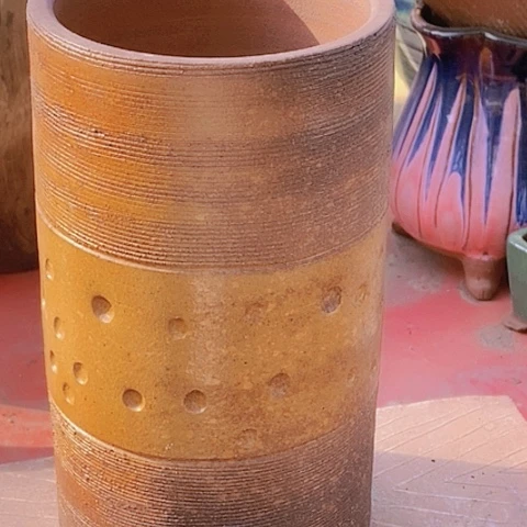 紫砂花盆楼13高度23无孔瑕疵