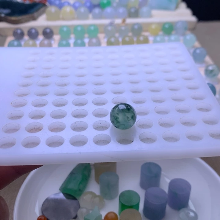未镶嵌手链翡翠12.1冰绿花圆珠