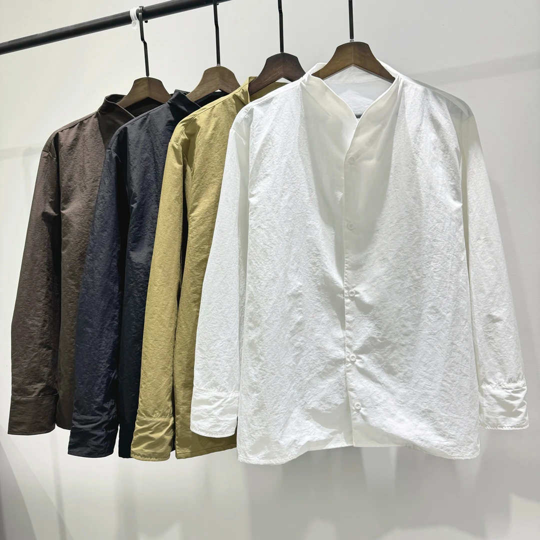 春季时尚简约韩版复古美式衬衣男士潮牌ins休闲美拉德长袖上衣