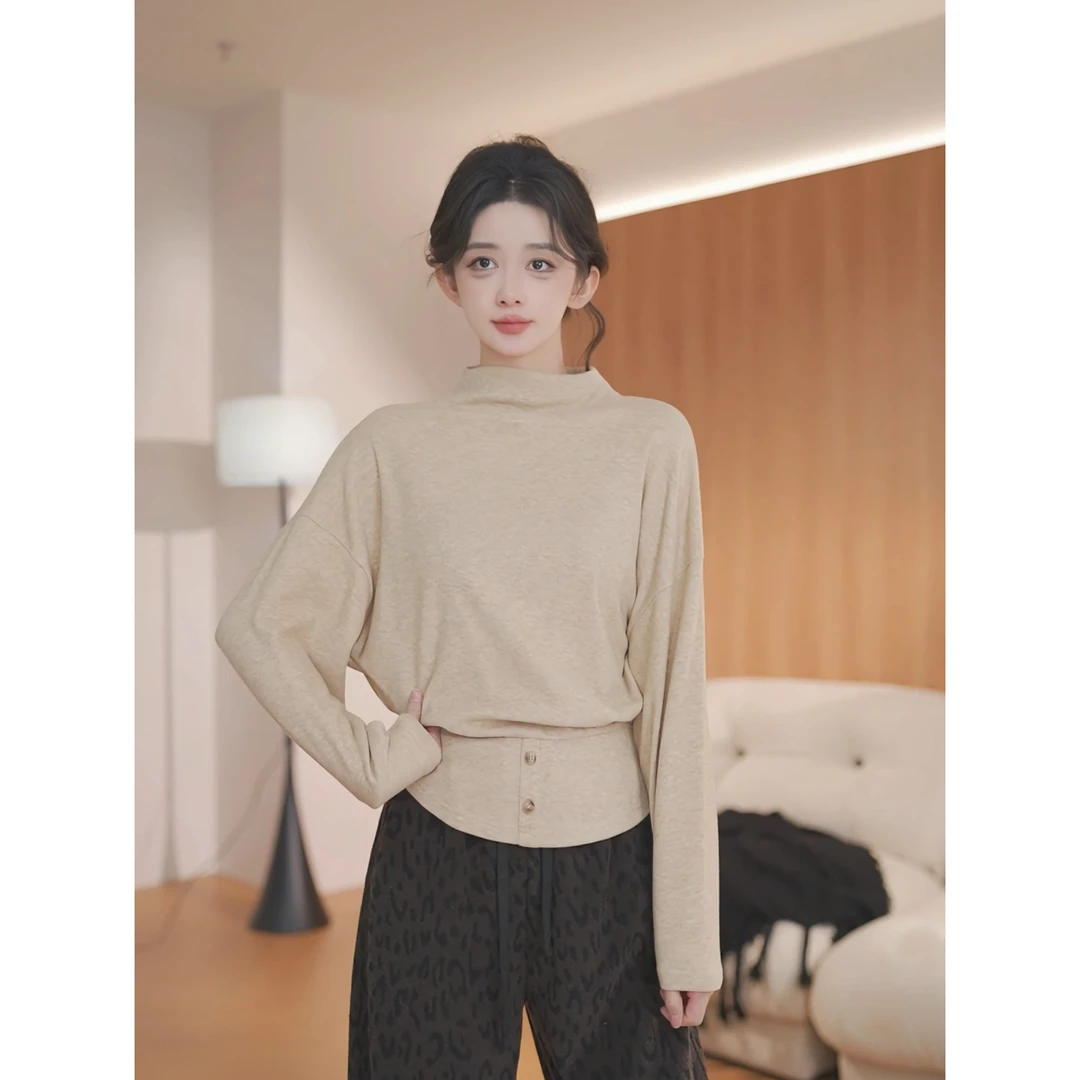 余紫绮【栗子】女秋冬气质纯毛百搭内搭卫衣长袖打底YA2588055