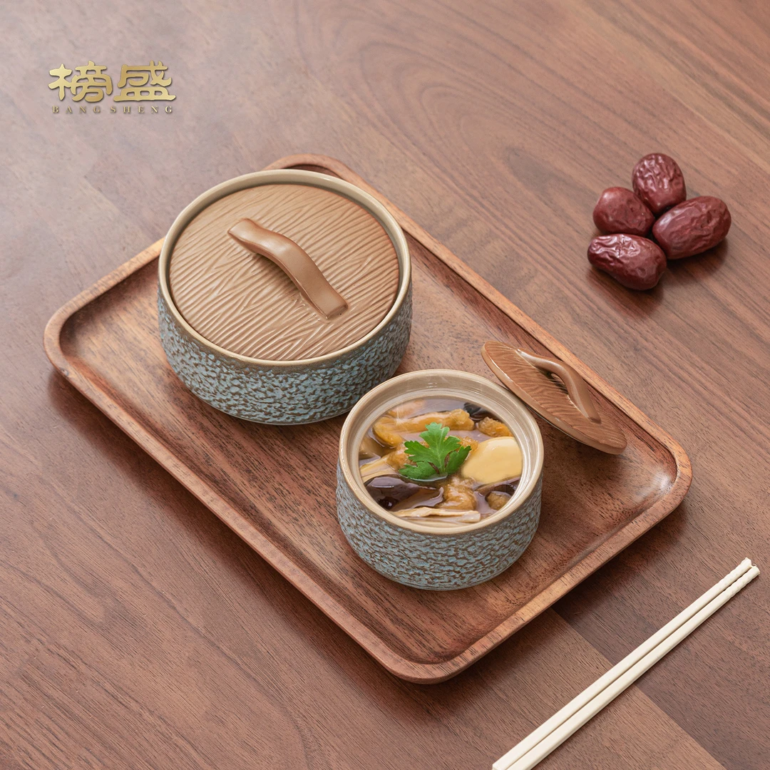 榜盛陶瓷炖罐隔水家用带盖汤锅炖汤神器炖肉炖排骨炖盅厨房餐具