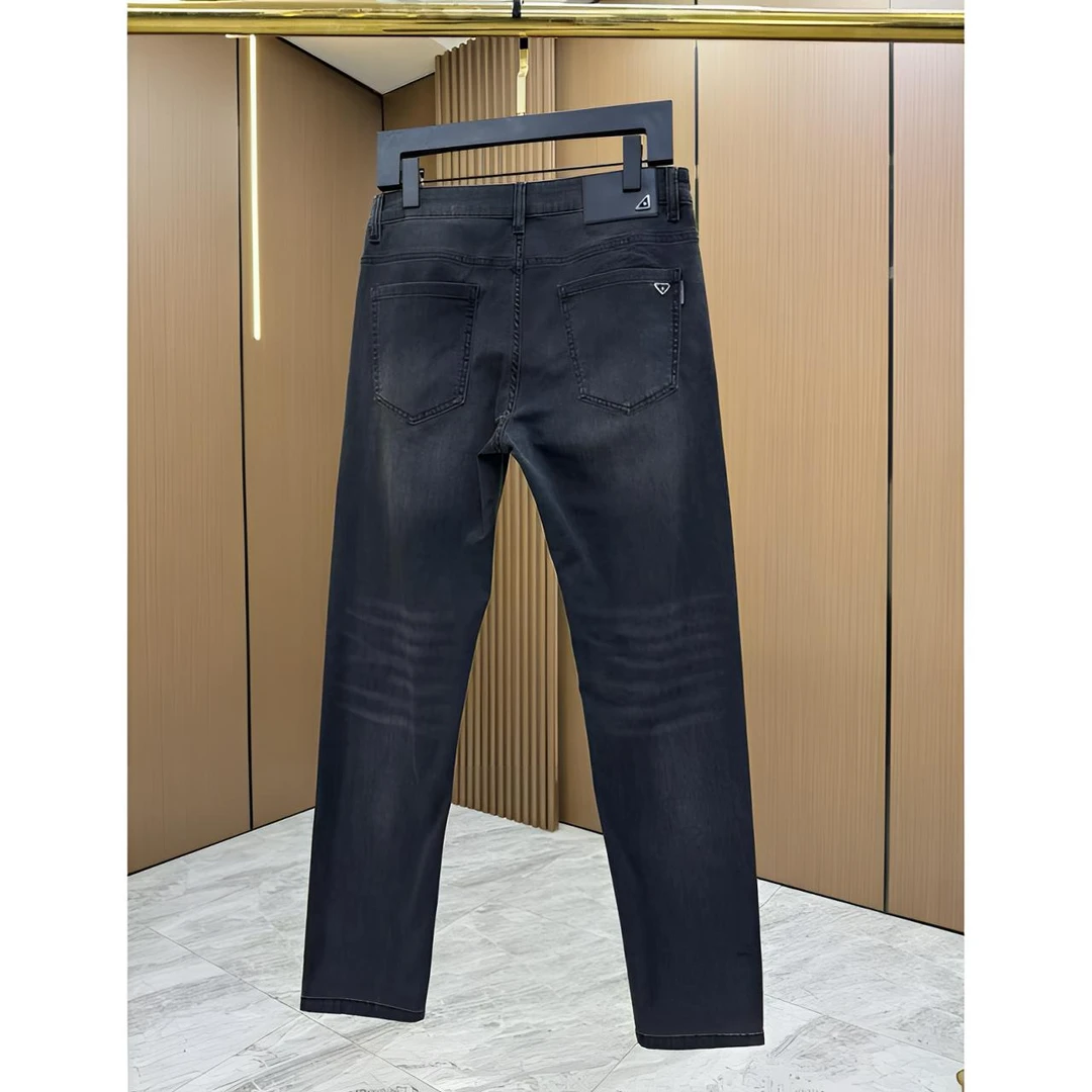 男士新款黑灰色牛仔裤6201H645105修身小直板小脚休闲简约百搭