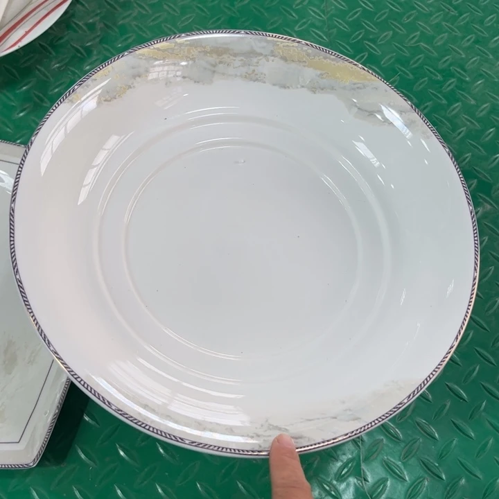 瓷片海岸十寸大深盘一个微瑕