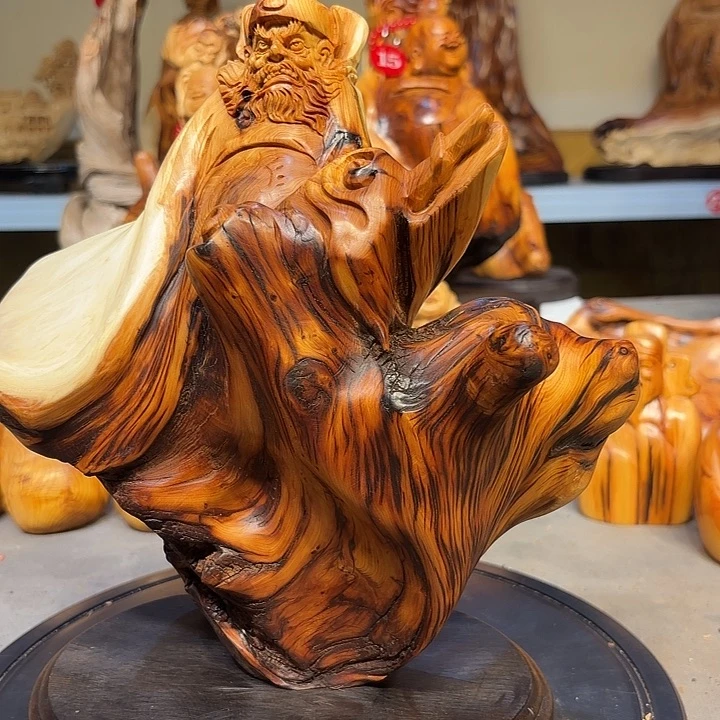 柏木太行崖柏钟馗摆件