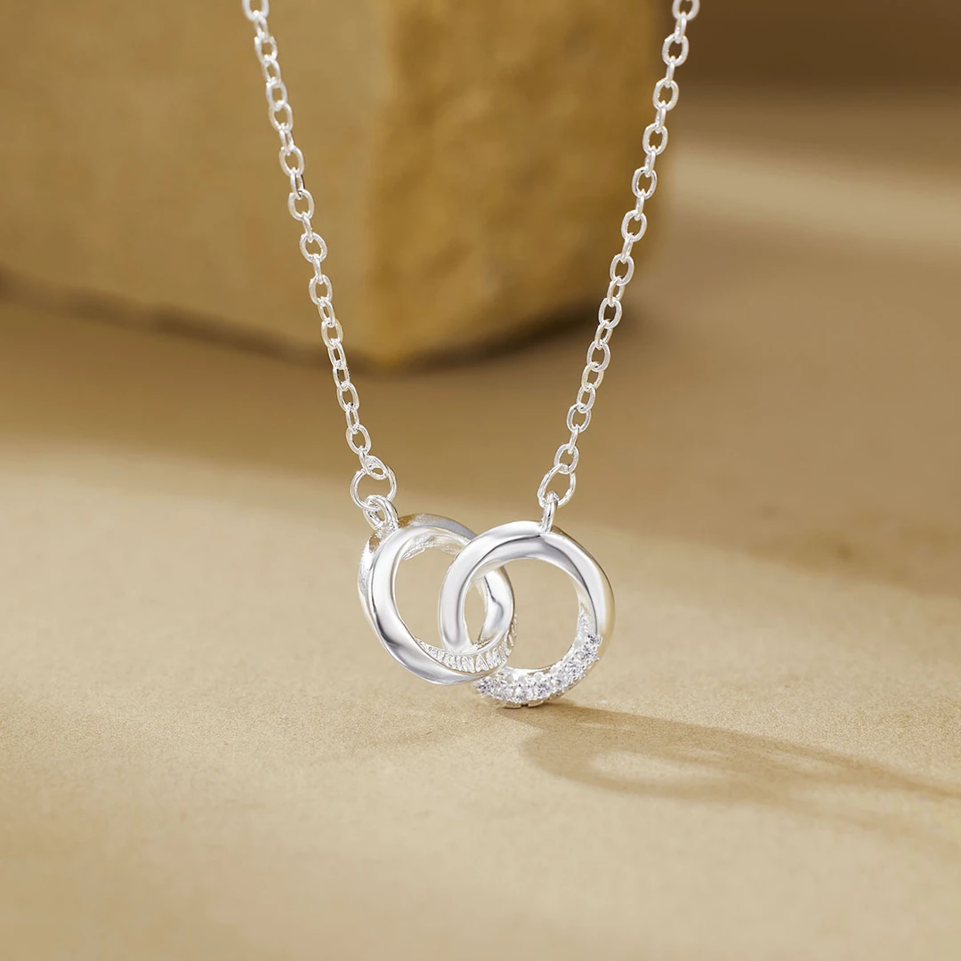 双环项链个性简约双圆圈双环项链套链欧美ins女士素款百搭锁骨链