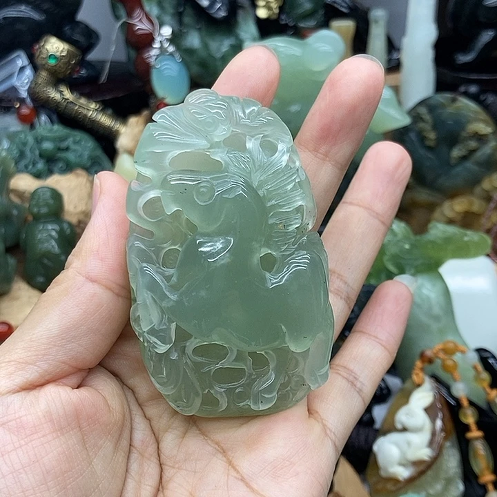未镶嵌岫玉手把件