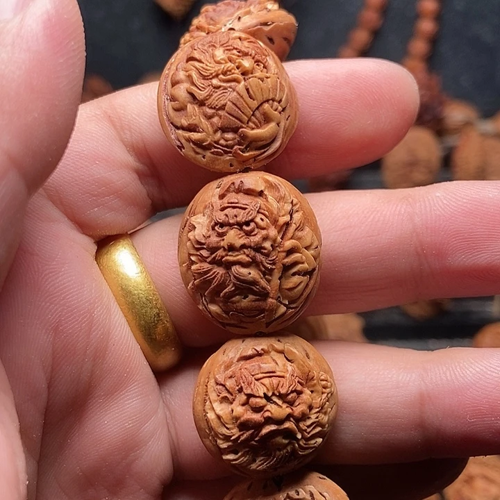 桃核钟馗百态手串