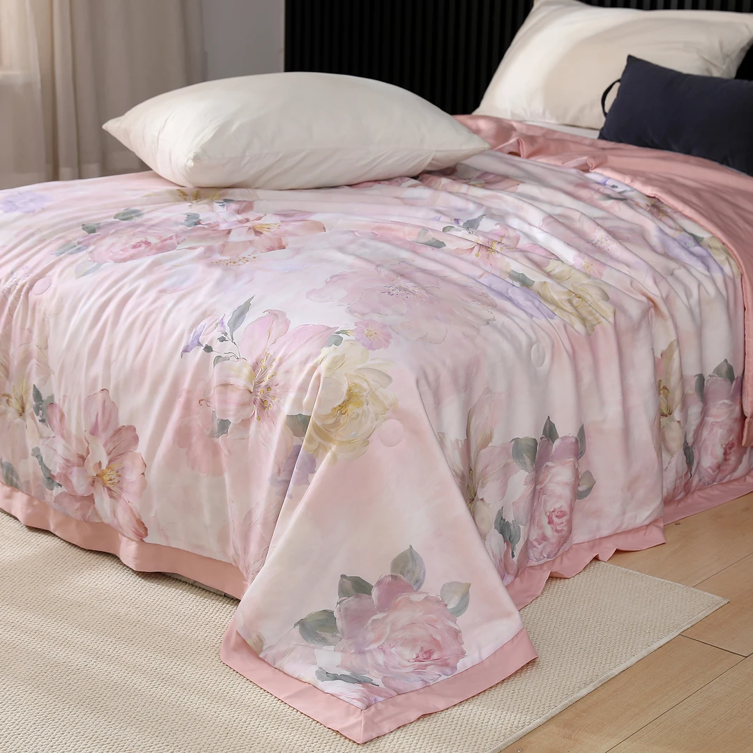 【印记-粉】150*200cm蚕丝抗菌铂金天丝夏被