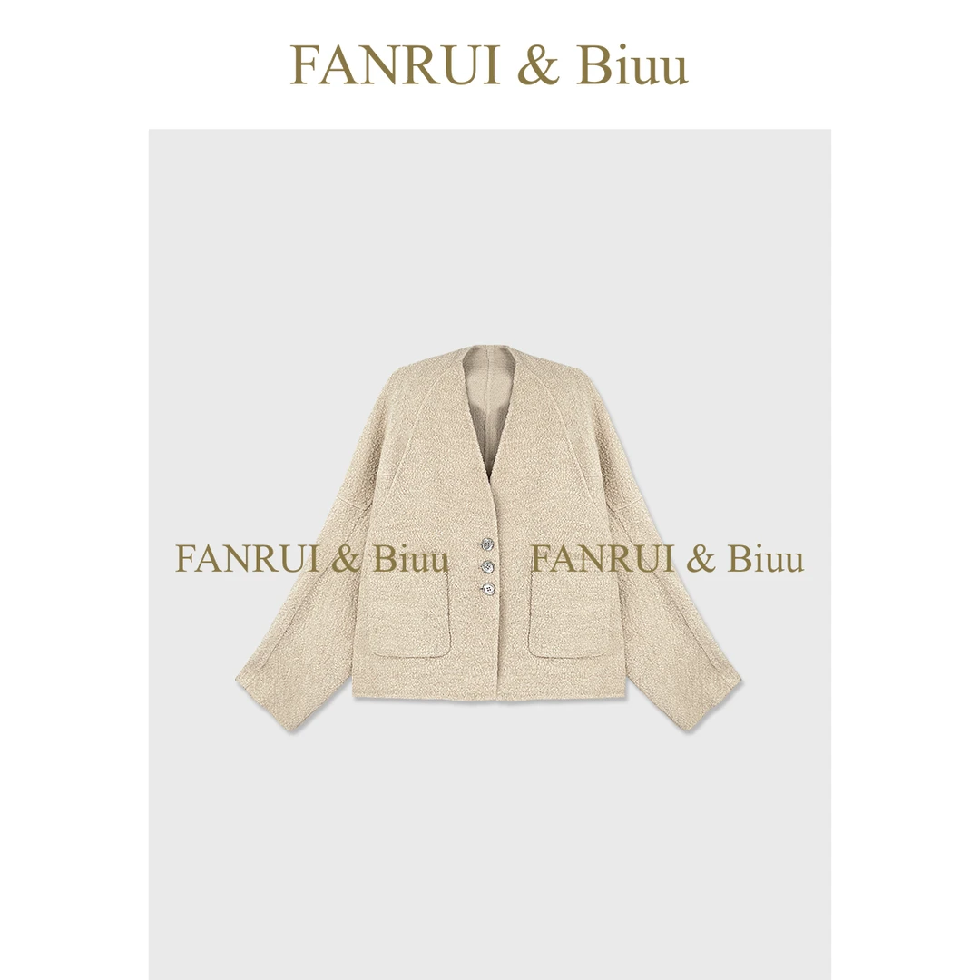 FANRUI/泛芮「日光颂」短款洋气百搭宽松高级感羊毛大衣外套B18419