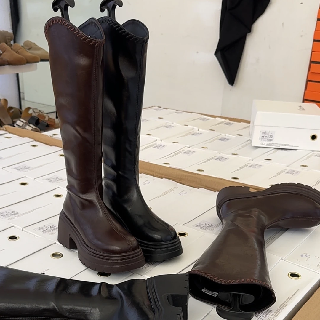 9583-1长靴厚底秋冬高筒靴瘦筒版靴子小个子时装靴